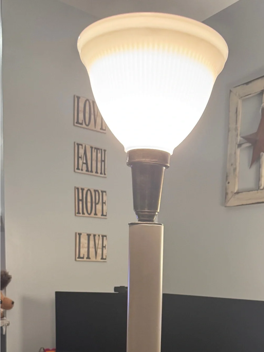 Brass-Finish Lantern Table Lamp in Cream and Brass